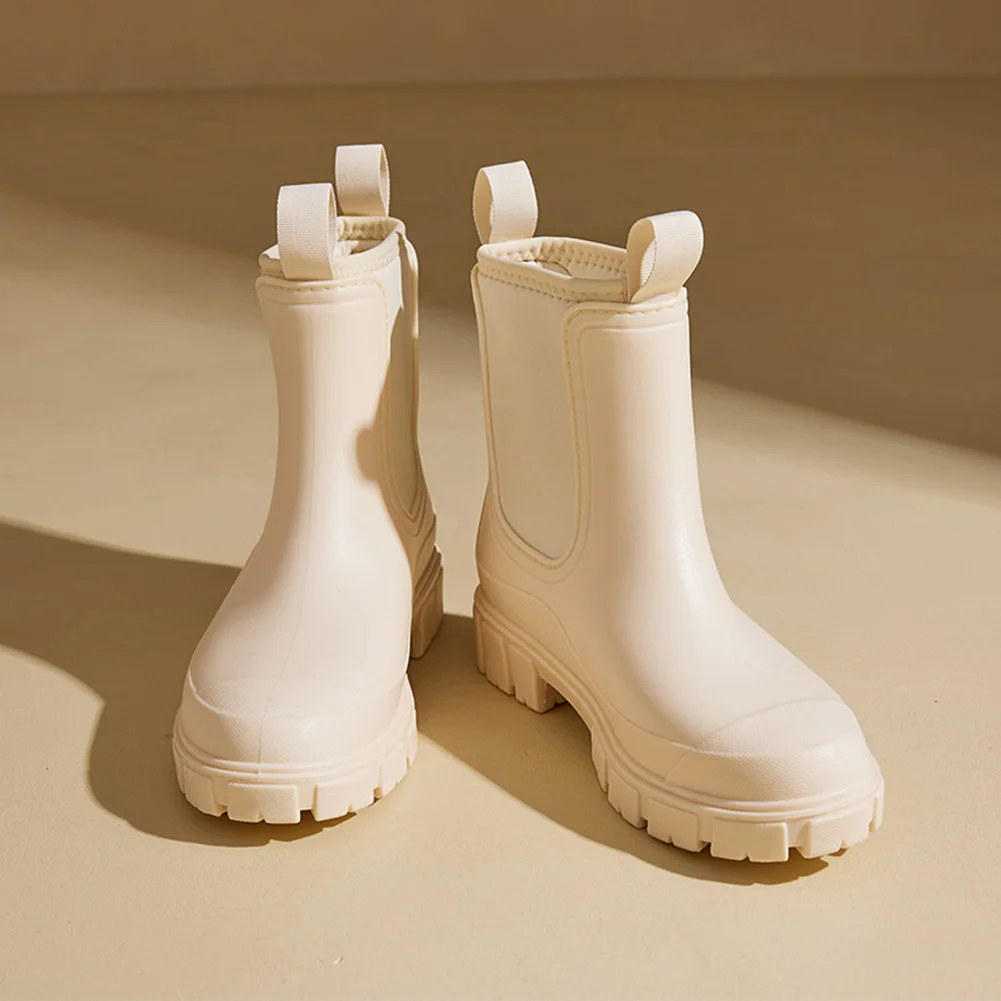 

Женские резиновые сапоги с плюшевой подкладкой, утепленные ботинки до щиколотки, нескользящие садовые туфли, веллингтоны, обувь для работы на улице