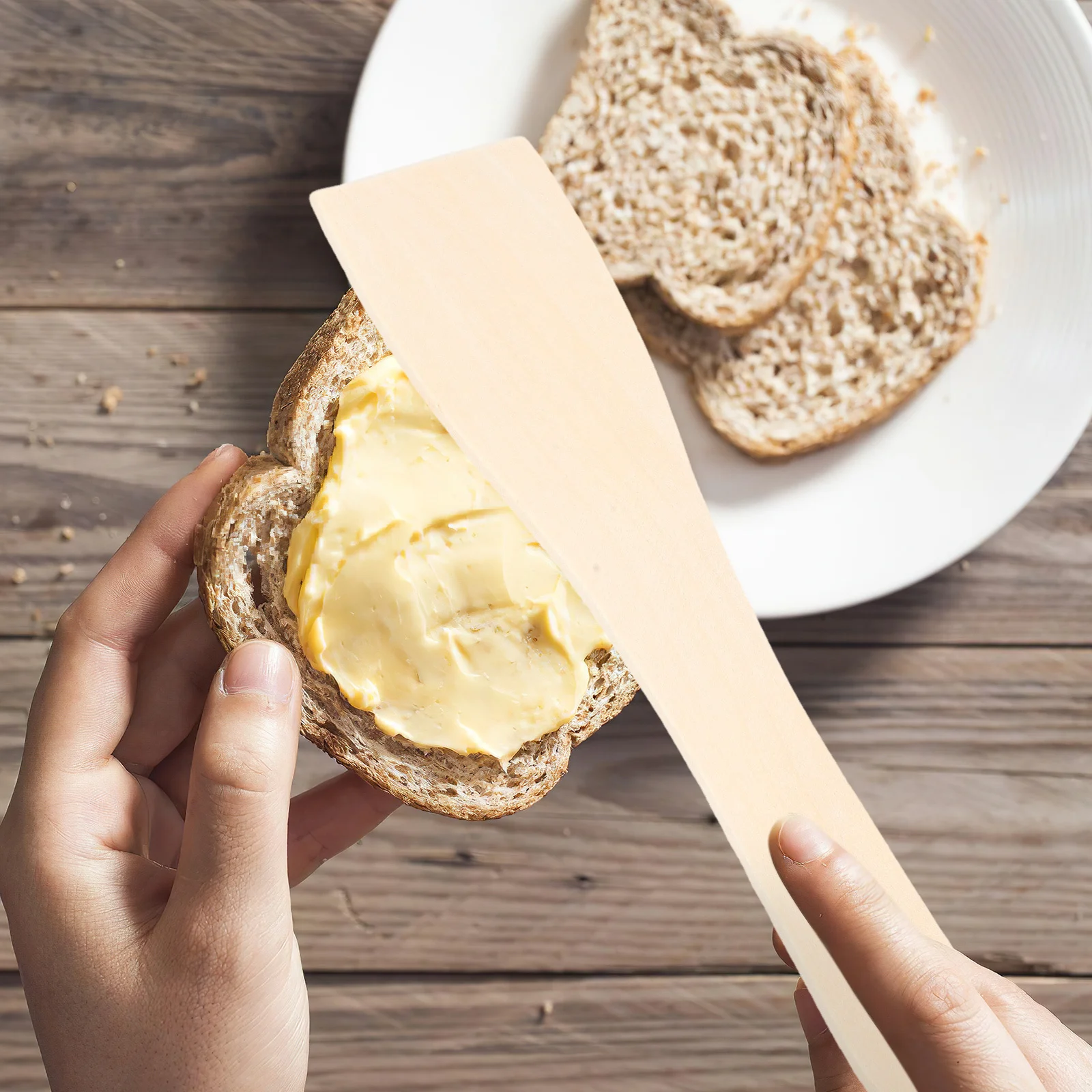 

6Pcs Eco Friendly Wooden Spatula Non Stick Kitchen Tool Natural Wood Turner Safe for All Cookware Wood Turner