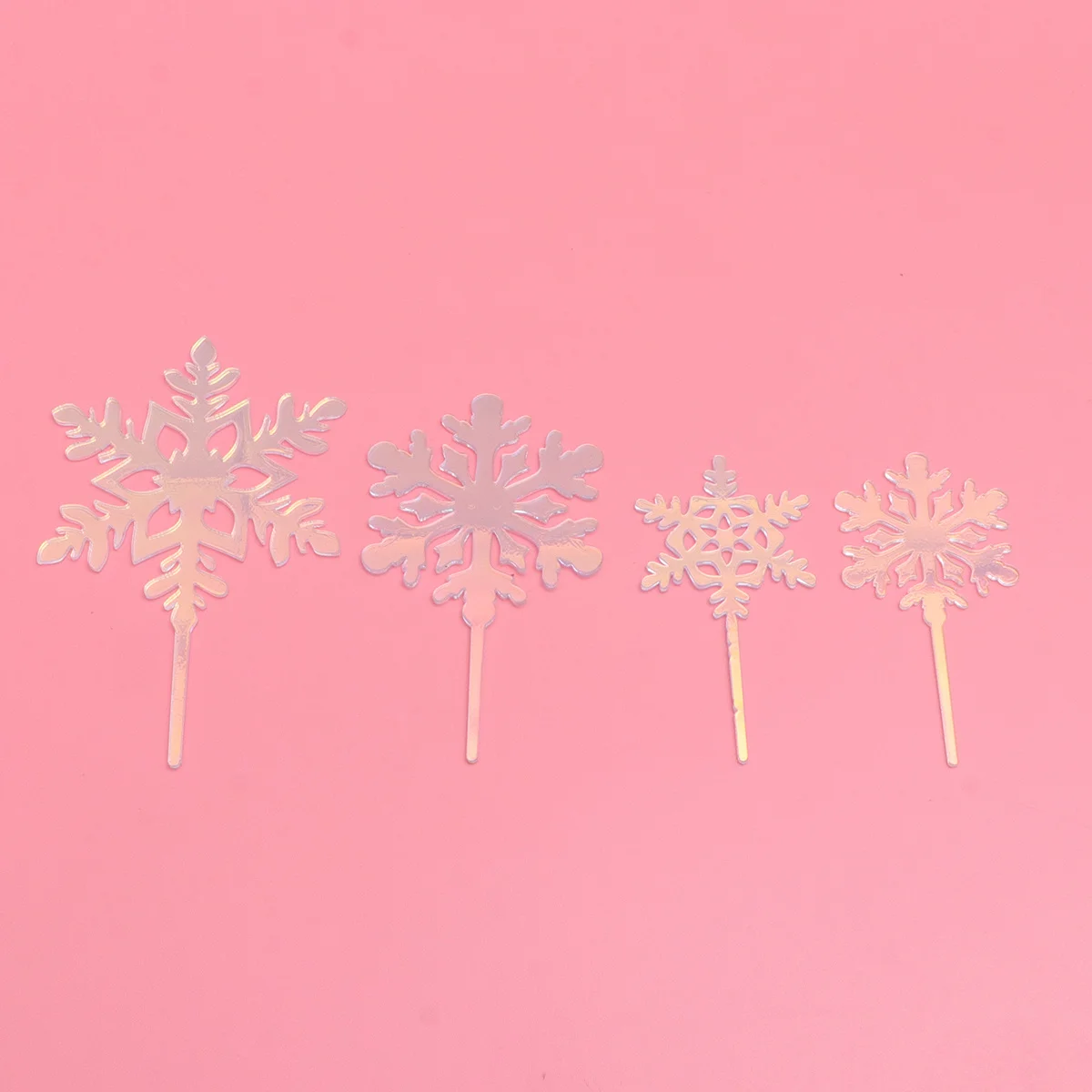 

12Pcs Acrylic Christmas Snowflake Cake Picks Cupcake Toppers for Holiday Birthday Wedding Party Food Decoration