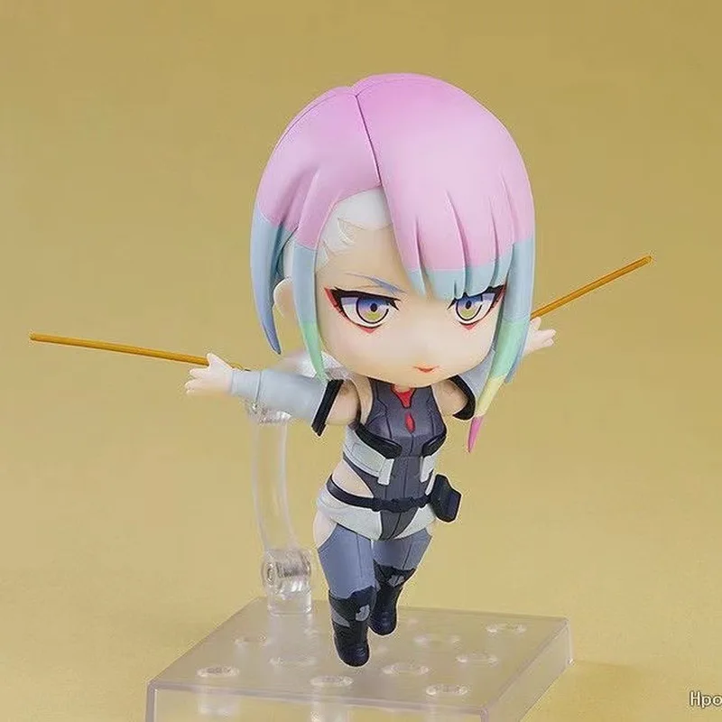 Hot 10cm Bandai Cyberpunk: Edgerunners Anime Figures Lucy David Martinez Q Edition Nendoroid Model Pvc Toys Collection Gifts