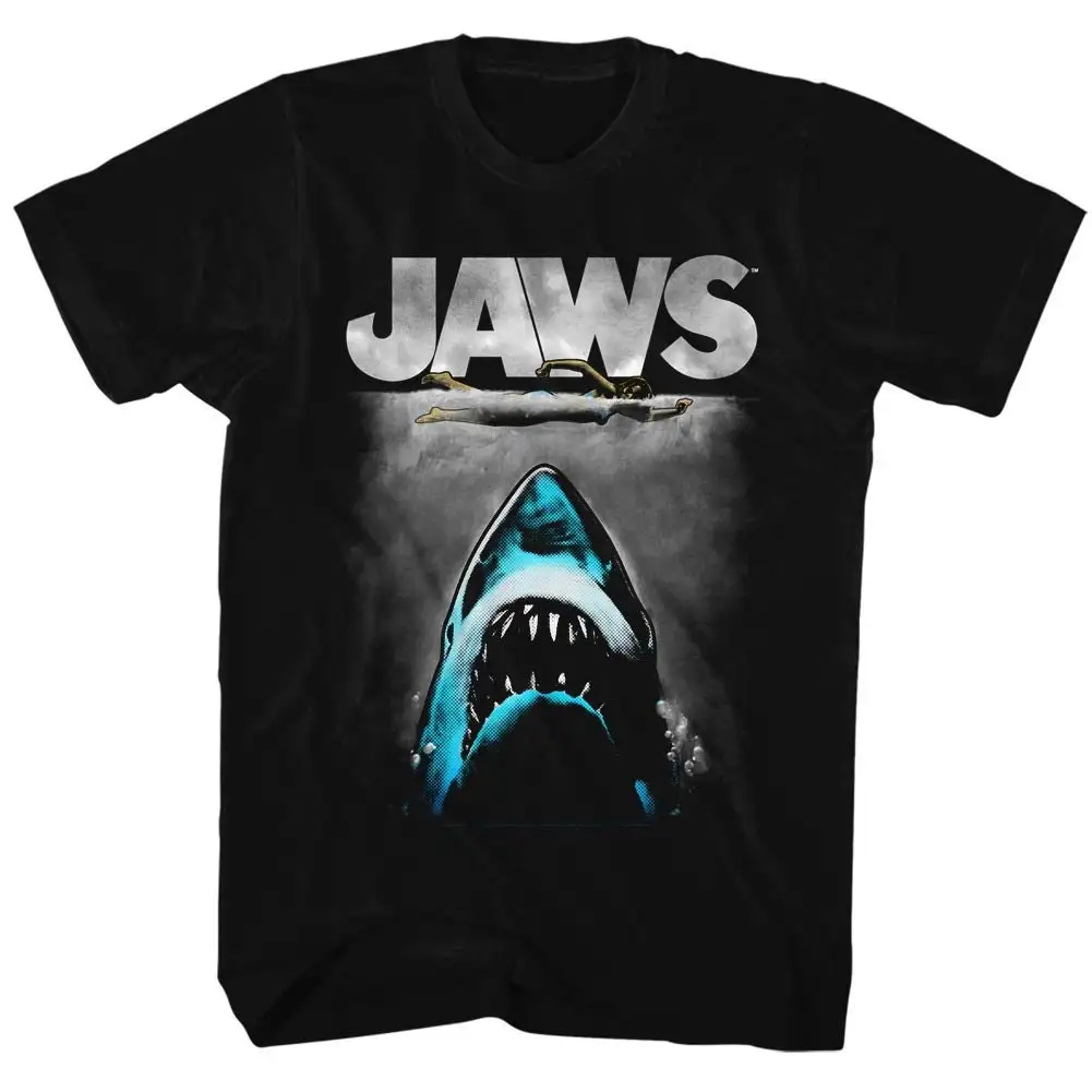 Jaws Lichtenstein Black Adult T Shirt