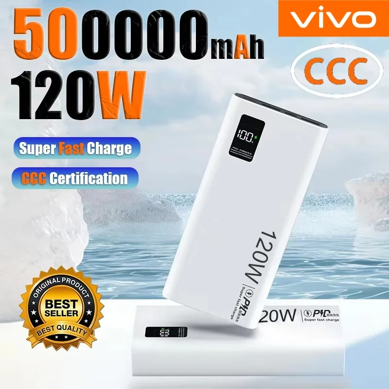 VIVO 120W 파워뱅크 200000mAh 대용량 배터리 고속 충전 휴대용 외장 충전기 아이폰 삼성 샤오미용