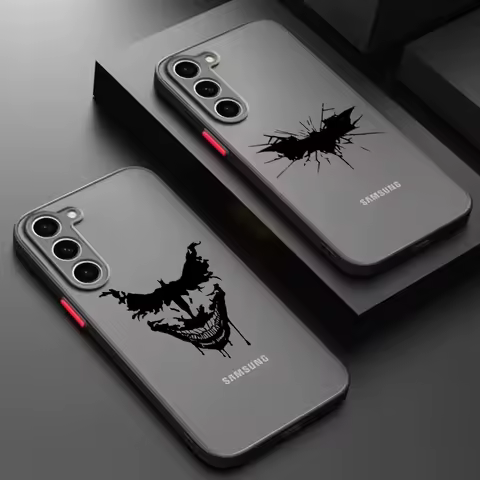 J-Jokers Luxury Art B-Batmans Frosted Translucent For Samsung Galaxy S24 S23 S22 S21 S20 FE S10 S9 S8 Plus Ultra Pro 5G Funda