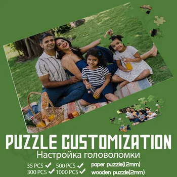 Custom puzzle your own picture 35/300/500/1000 pieces personalized jigsaw puzzle for adults squeeze fun toy kids gifts