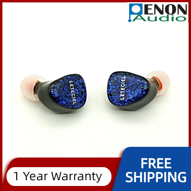 Leteciel Shark 10mm High Performance Beryllium-Plated Dynamic Driver + 2 Coaxial Dynamic Driver 2Pin 0.78mm HiFi In-ear Earphone