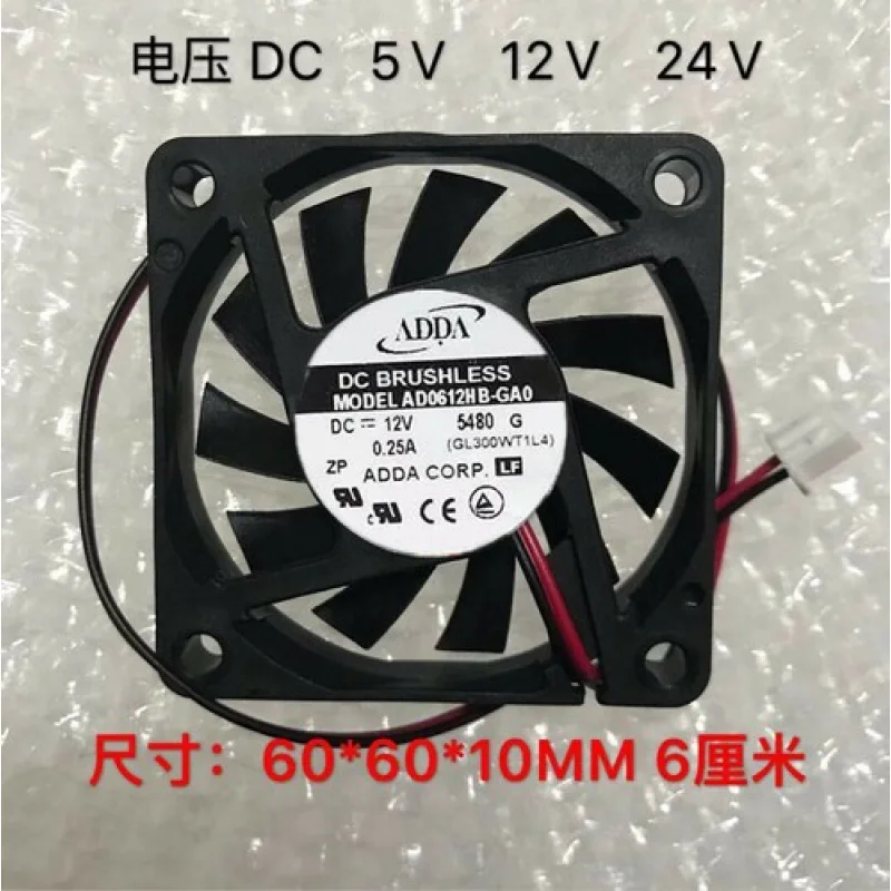 

L High Quality Cooling Fan AD0612HB-GA0 12V 0.25A 60*60*10mm
