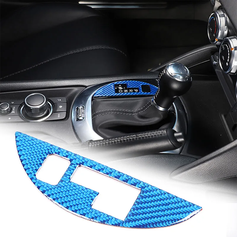 1piece set soft carbon fiber For Mazda MX-5 Fiat 124 Abarth 124 2016+car center control gear indicator frame sticker accessories 6