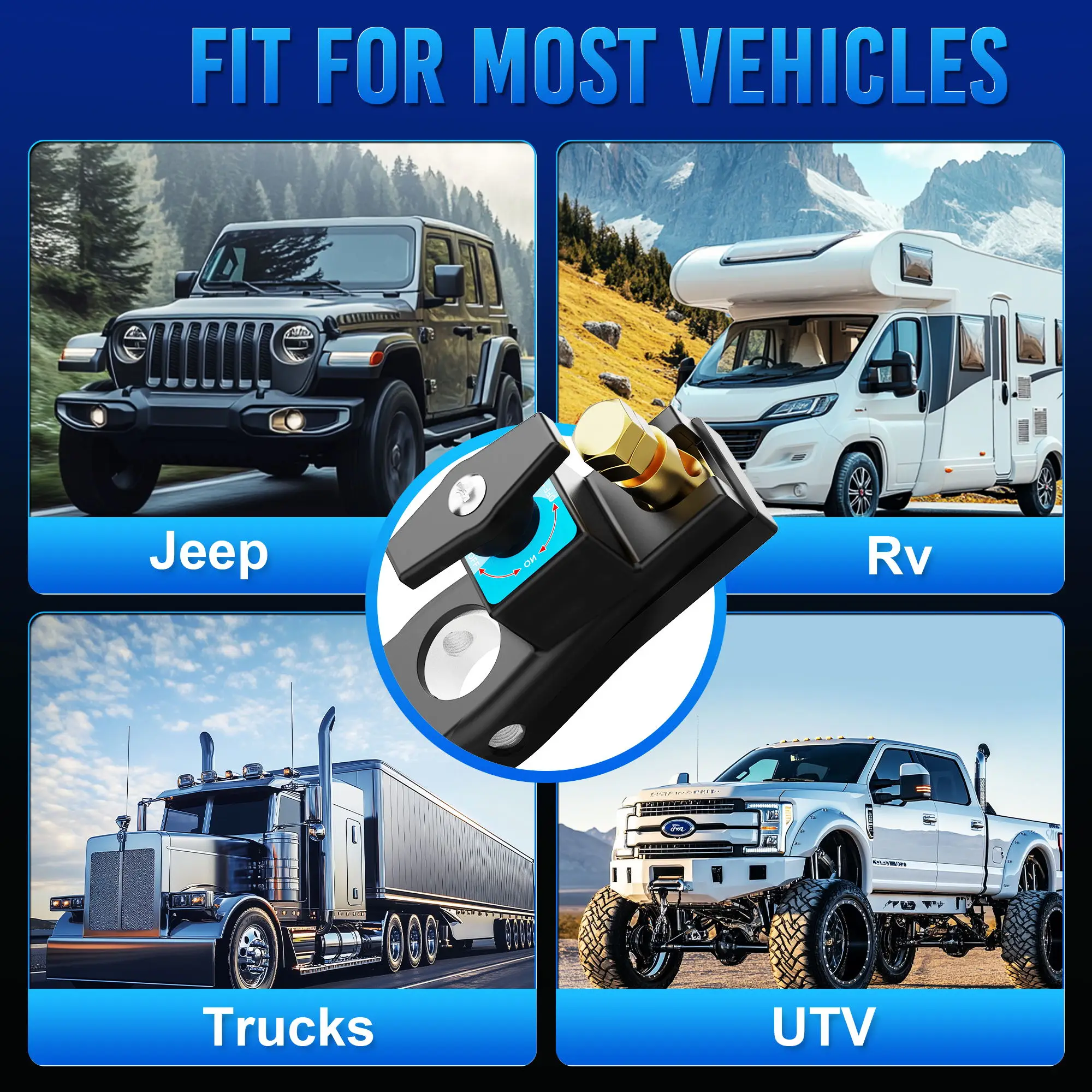 

MICTUNING Battery Disconnect Switch, 12V-24V Isolator Anti-leakage Universals Battery Kill Switch, Power Cut Off Accessories