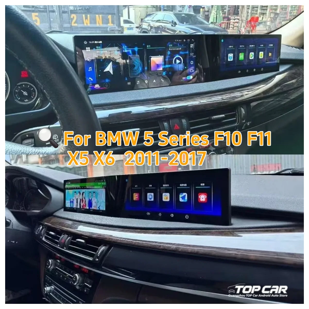 21inch Curved Screen Android For BMW 5 Series F10 F11 X5 X6 NBT 2011-2017 Stereo CarPlay Car Radio GPS Multimedia Video Player