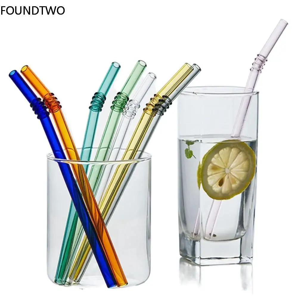 

Reusable Glass Straws Colorful Drinking Straw Eco-friendly High Borosilicate Glass Straw Glass Tube Party Favors Bar Drinkware