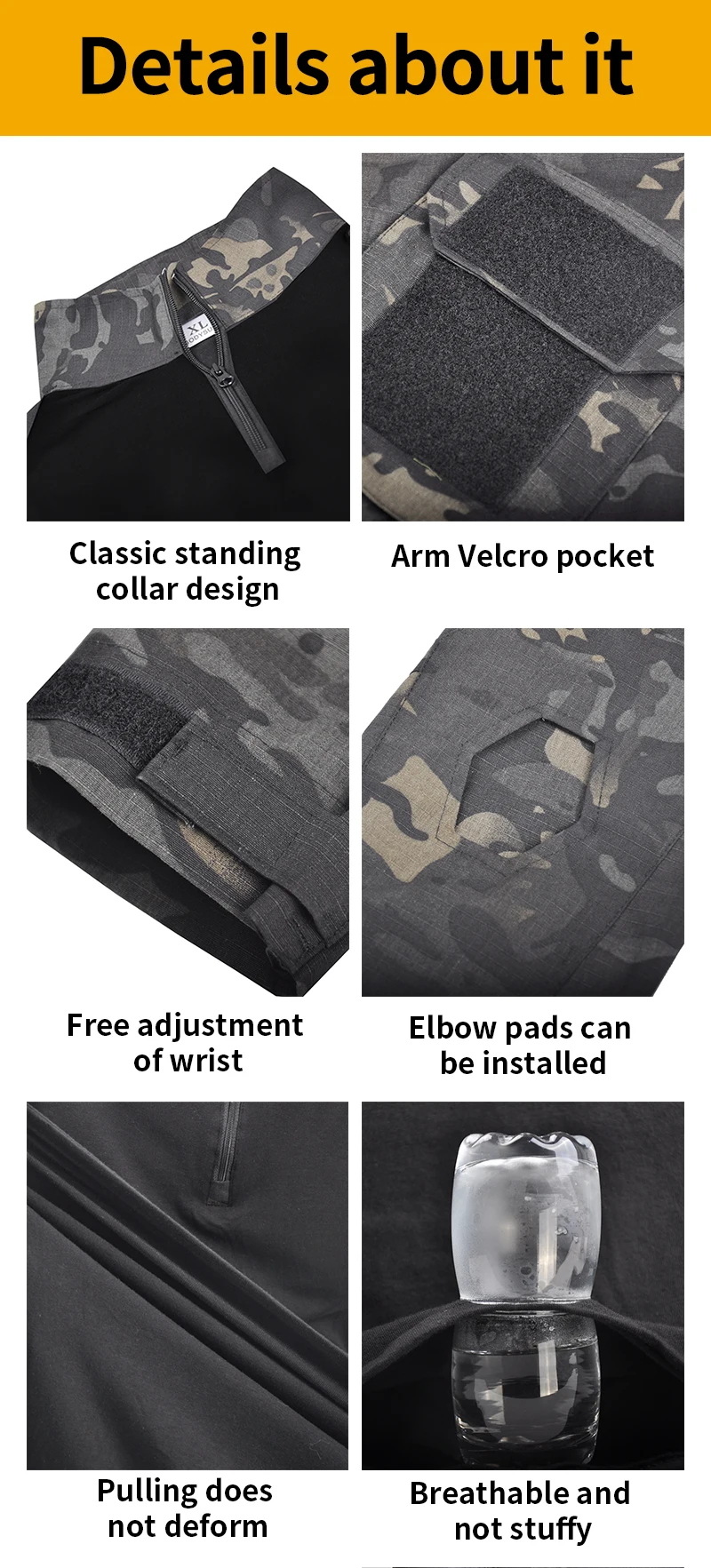 Taktische Uniform Militär Outdoor Camouflage Anzug Kampf Shirts Hosen Männer Angeln Training Airsoft Paintball Jagd Kleidung Sets – Detail 23