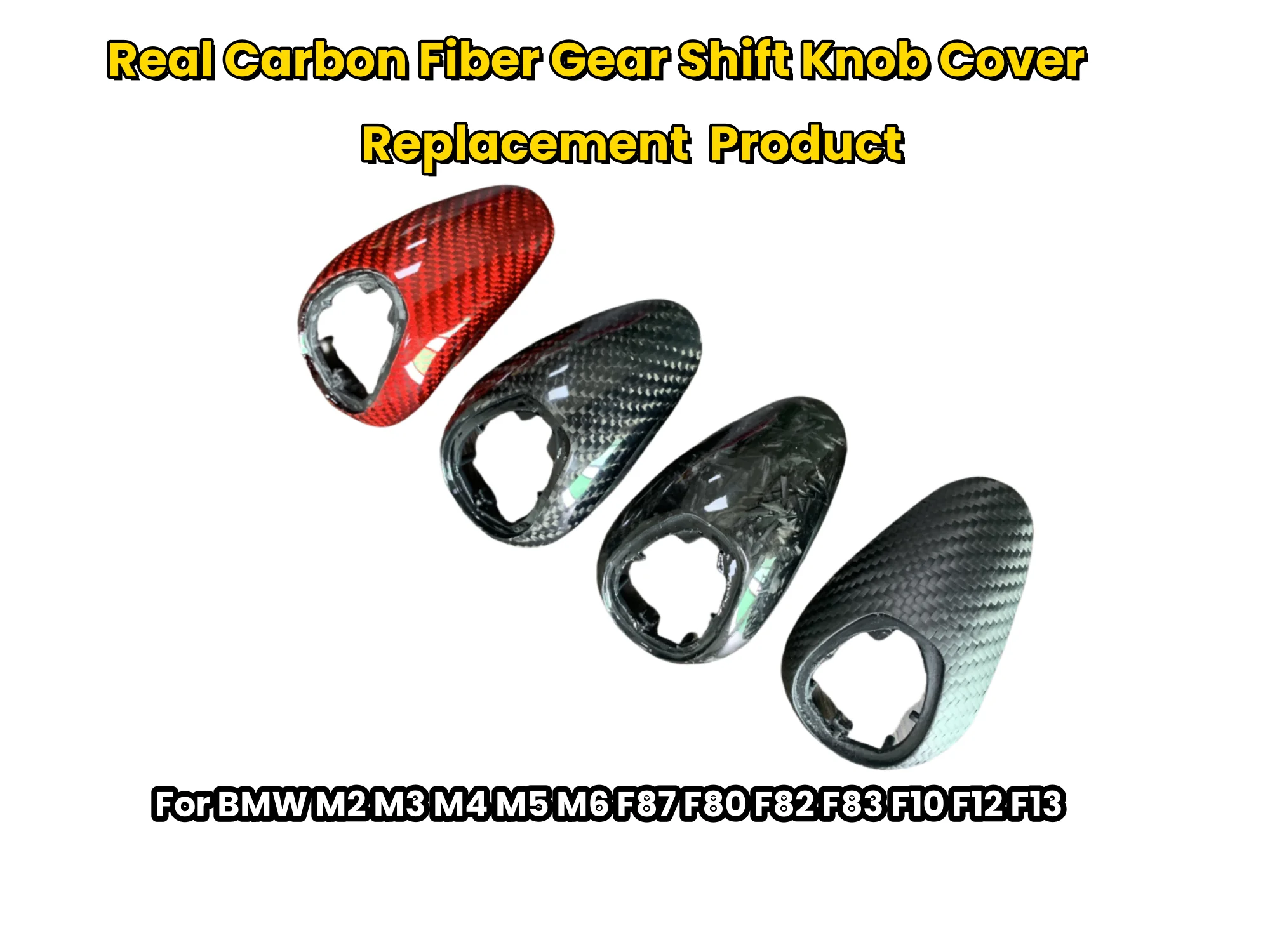 Real Carbon Fiber Gear Shift Knob Cover Replacement M Performance F-Chassis For BMW F87 F80 F82 F83 F10 F12 F13 F06 M2 M3 M4 M5