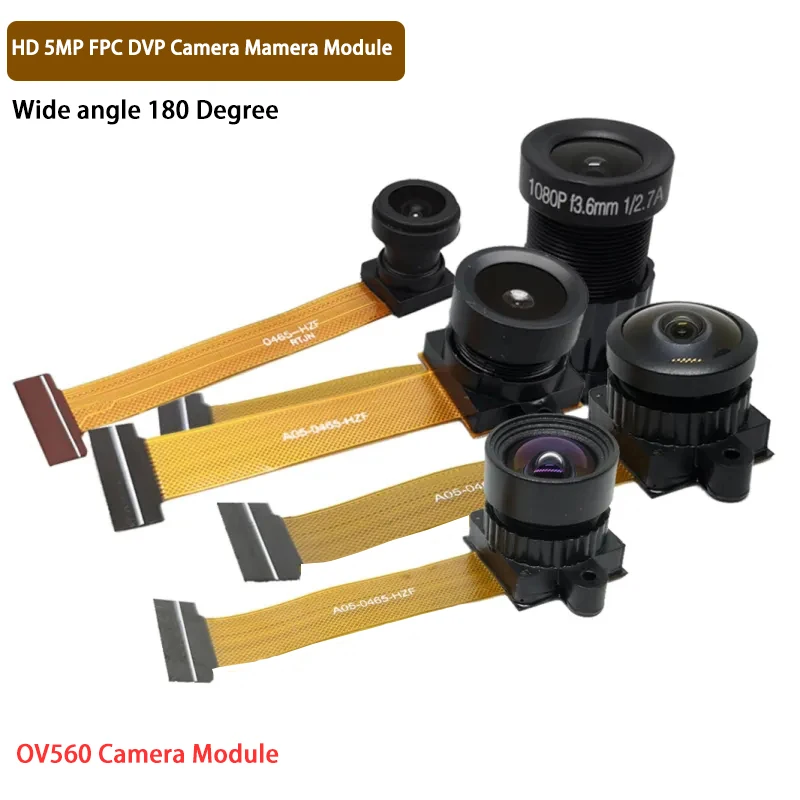 OV5640 Camera Module 2K 65/67/90/95/120/140/180 Degree 5 Million Pixels 24PIN 5CM 50MM Length DVP Interface Wide Angle HD 5MP