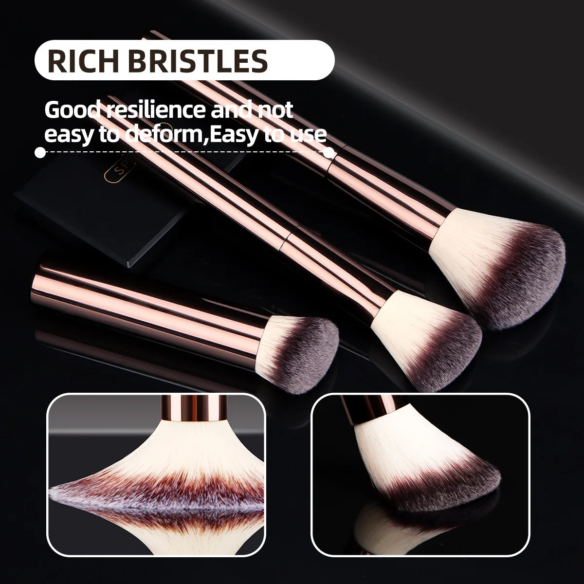 Pincéis de maquiagem pó fundação corretivo blush bronzer sombra de olho sobrancelha delineador escultura escova metal lidar com ferramentas de maquiagem