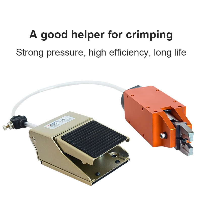 Foot operated pneumatic crimping pliers Automated air shear, automated water outlet shear, and scissor head