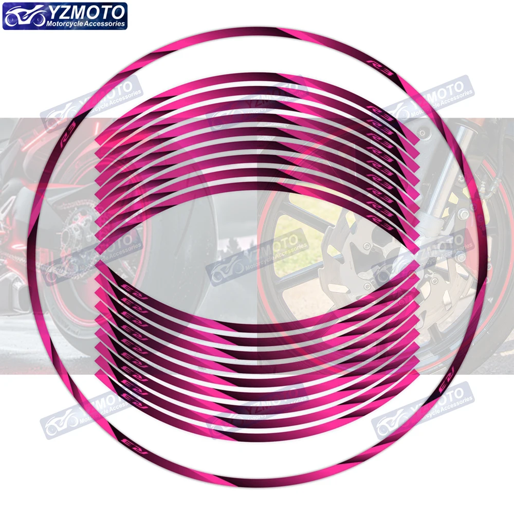 

Светоотражающие 17-дюймовые наклейки на колеса мотоцикла, гоночный обод, лента-концентратор, водонепроницаемая наклейка, украшение для мотоцикла, водонепроницаемая для YZF R3