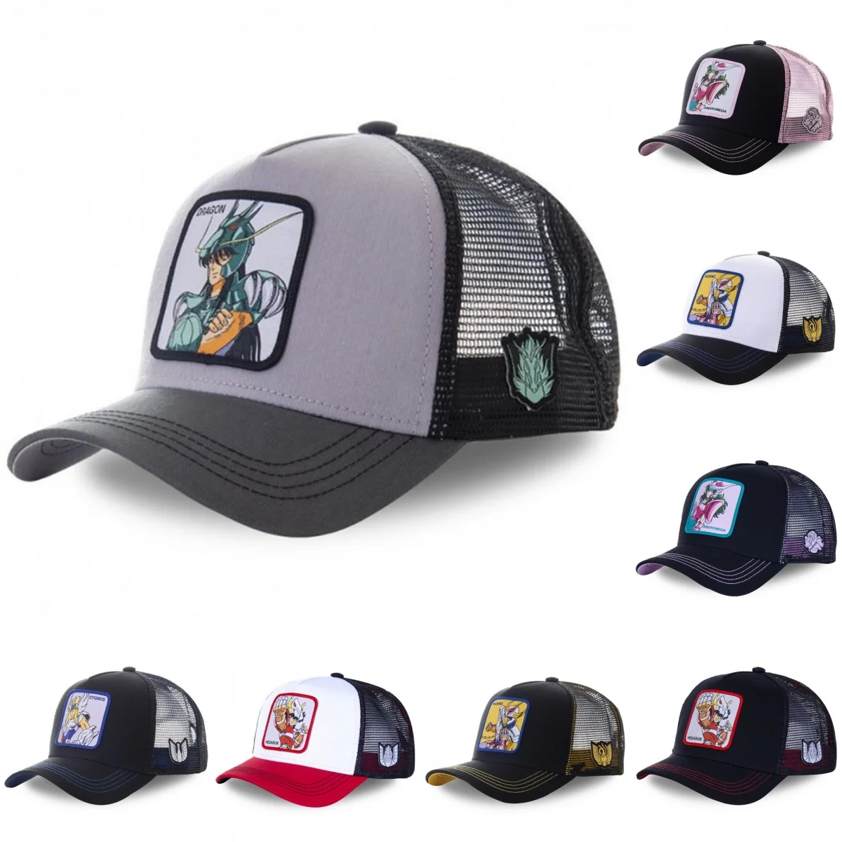 Anime Saint Seiya Baumwolle Baseball Cap Einstellbar Männer Frauen Hip Hop Mesh Trucker Mesh Sommer Sonnenschutz Atmungsaktivität Kappe Hut