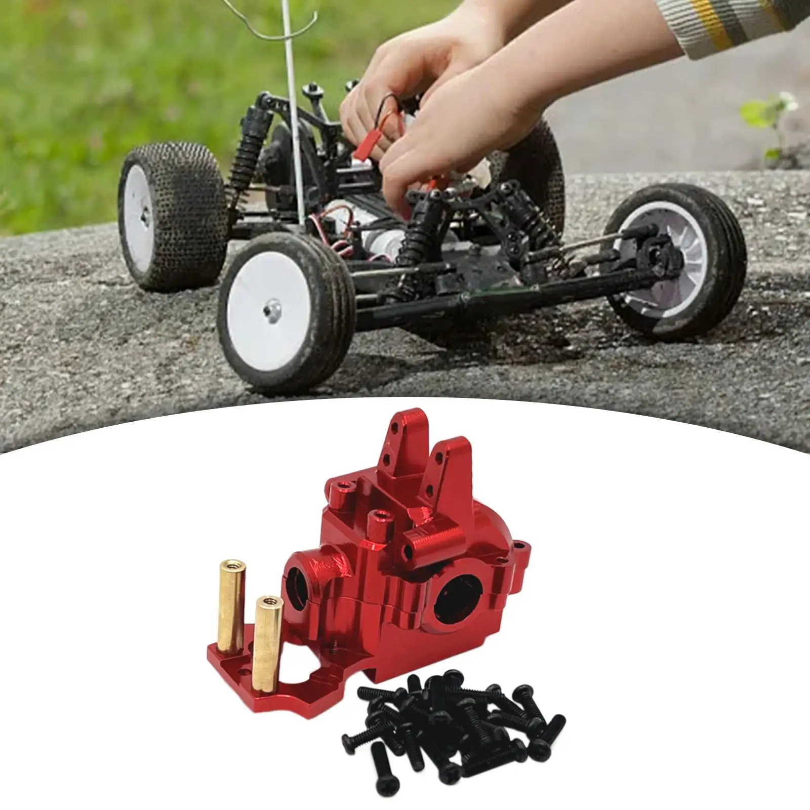 Aluminiowa Osłona Przedniej Skrzyni Biegów do Samochodu RC w Skali 1:14, Pasuje do Modelu 14210, Akcesoria DIY, Czerwona