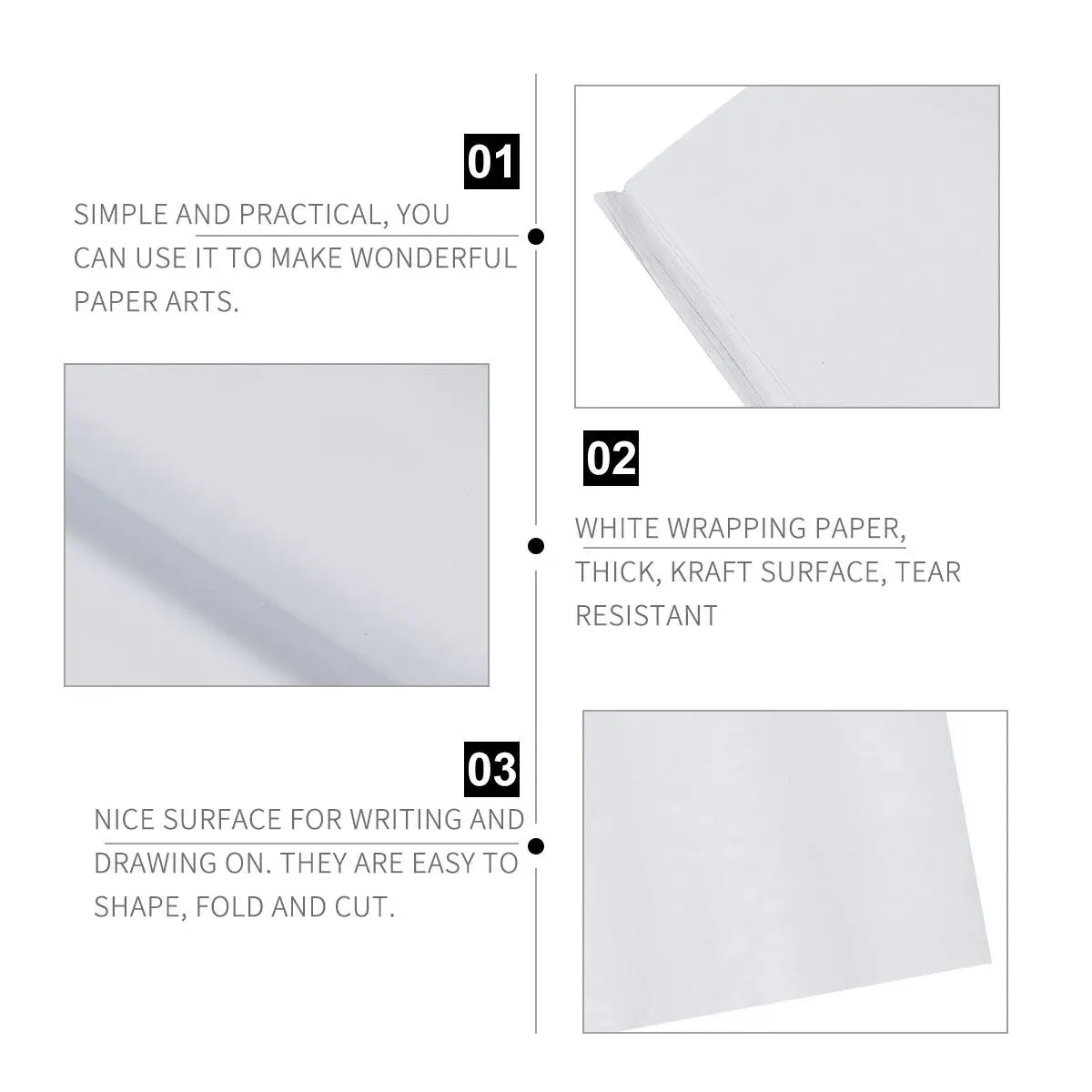 20Pcs Thick Tear-Resistant Kraft Wrapping Paper Roll Solid Color Gift Flower Book Art Craft DIY Table Covering Eco-Friendly