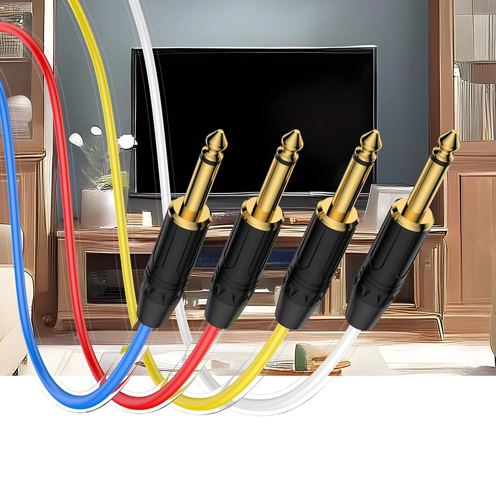 Multi-Media Audio Extension Cord 6.35mm 1/4'' Jack P10 Male to Male 2/4/6/8/12/16 Channel Ways 6.5MM Cable for Audio Equipment