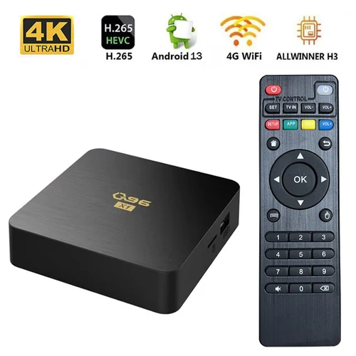 Imagen 1 del producto Q96 X1 TV Box Android 13 Allwinner H3 Quad Core Smart TV Box 4G WIFI 4K HD 8G reproductor multimedia decodificador H.265 Android TV box Q96