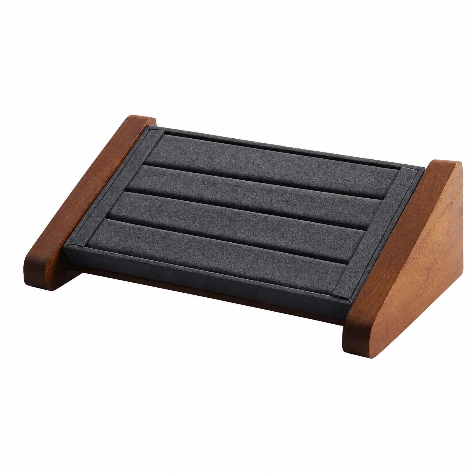 Compact Wooden Jewelry Display Stand for Rings Earrings Necklaces Holder Tabletop Showcase Organizer for Dressing Table