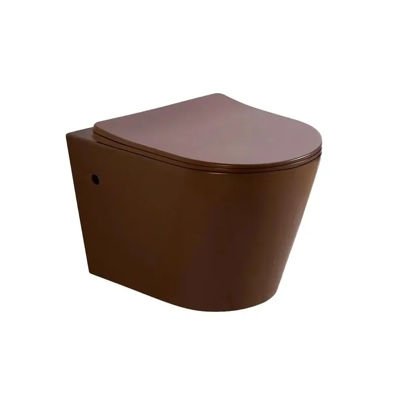 

Suspended Wc Beige Brown Colored Grey P Trap Water Closet Rimless Wall Mounted Toilets