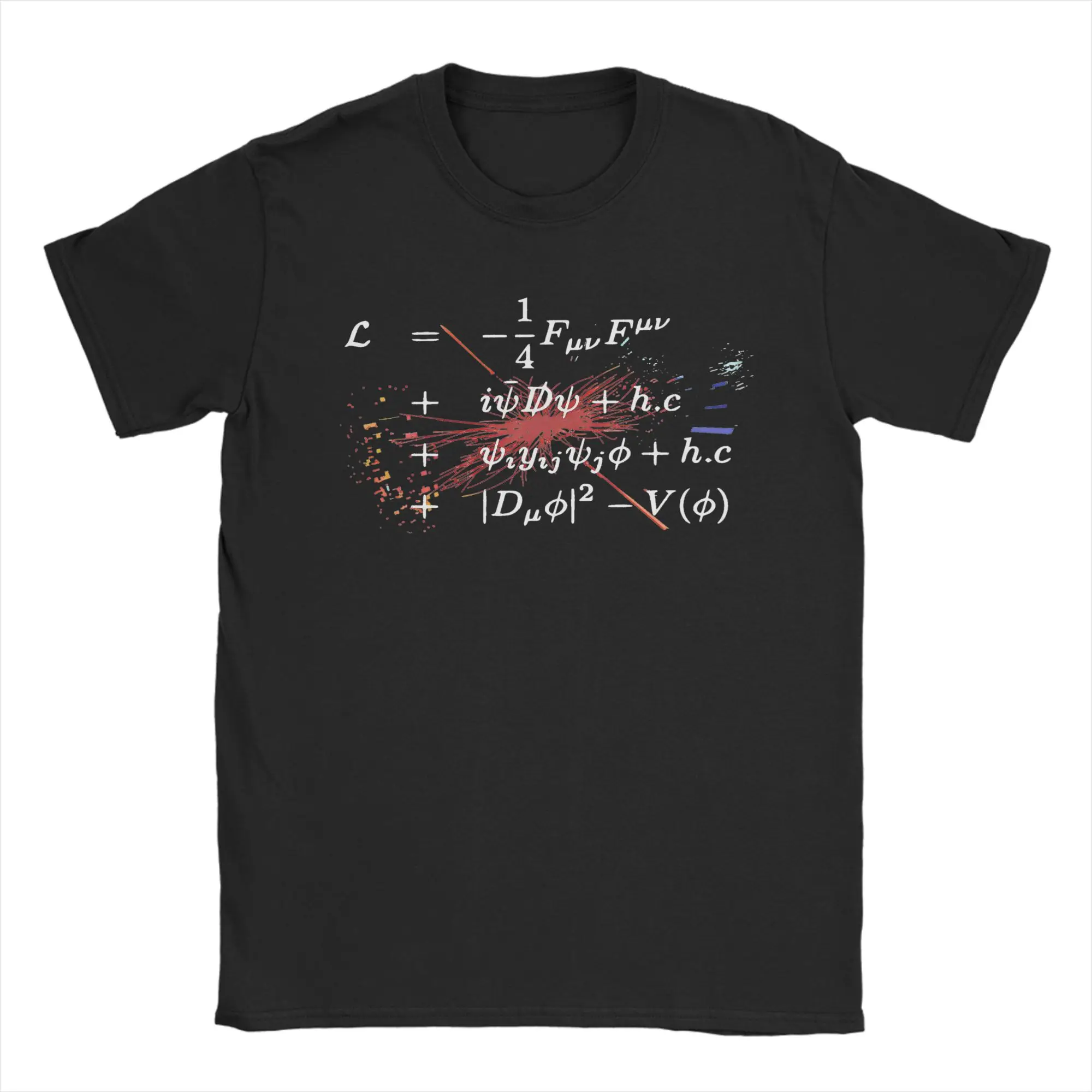 Theoretical Physics Equations Schrodinger T-Shirts for Men Cotton Tees Round Collar Short Sleeve T Shirts Printing Clothing