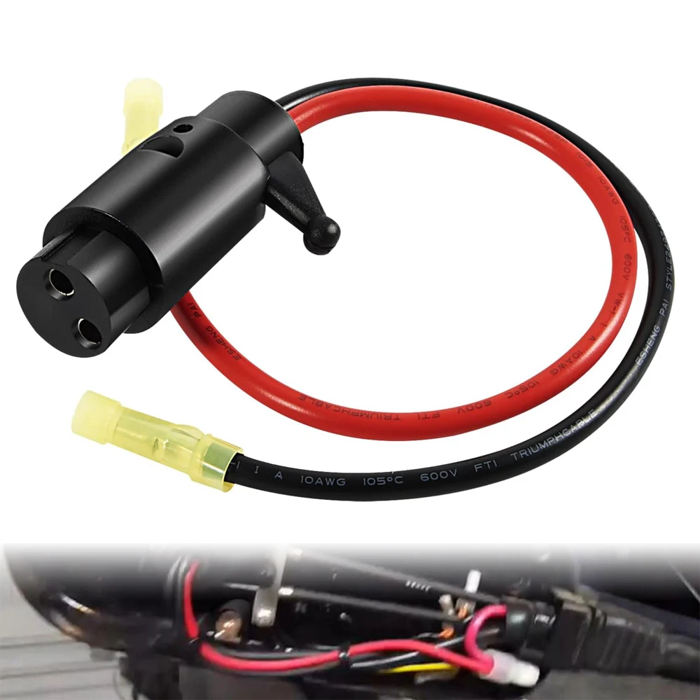 14365-6Trolling Motor Plug, Male Trolling Connector, Quick Electrical Plug With Butt Connectors for Marine Boat12v8 Gauge 2Wire