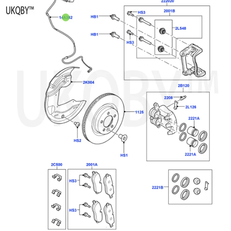 La nd Ro ve r Sp or t Ra ng e Ro ve r 2010-2013 Front Brake Sensing Line