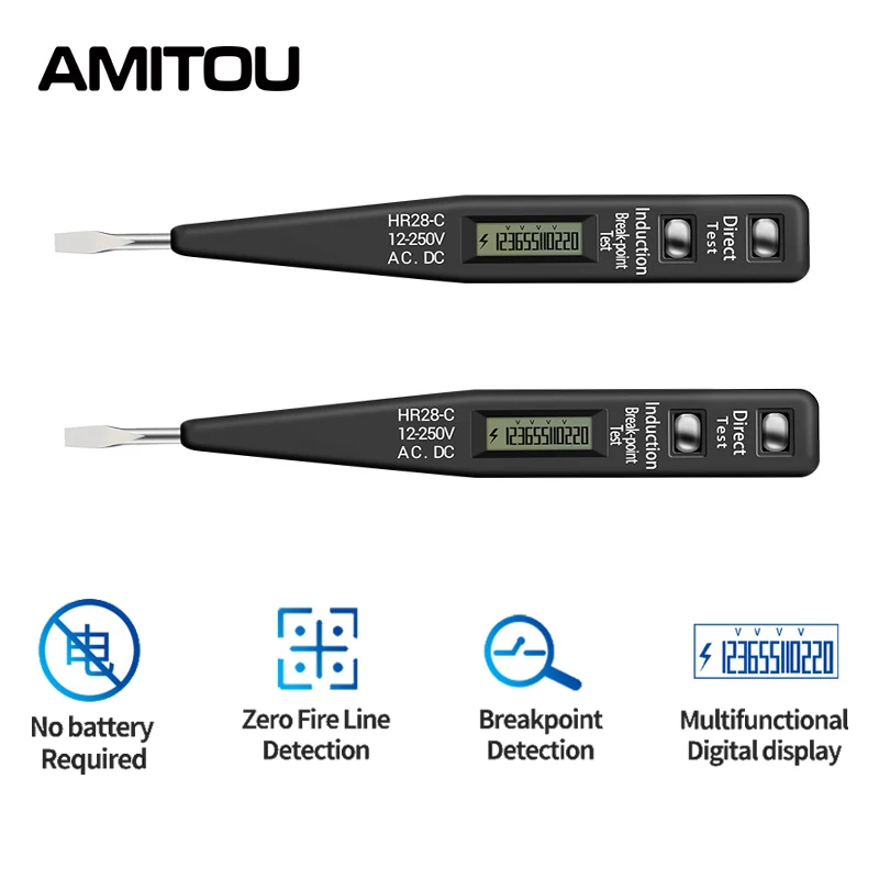 AMITOU Digital Voltage Test Pen Zero live line detection Tester Voltage Meters Professional Multimeter Pen Socket Voltimetro