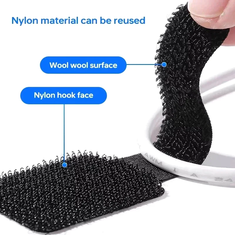 New 10pcs Reusable Cable Organizer Desk Wire Cable Tie Organizer Self Adhesive Cord Rope Holders Cord Protection Straps