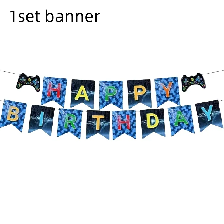 Videospiel Geburtstag Party Dekoration Einweggeschirr Set Pappbecher Teller Tischdecke Serviette für Kinder Babyparty Zubehör – Detail 6
