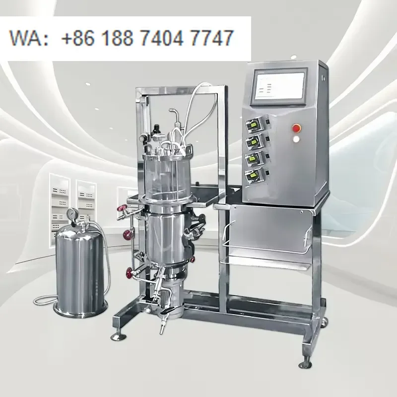 for  3L 5L 7L 10L 15L Vertical In-situ Sterilized Glass Bioreactor Automatic Motor Fermenter Laboratory Scale