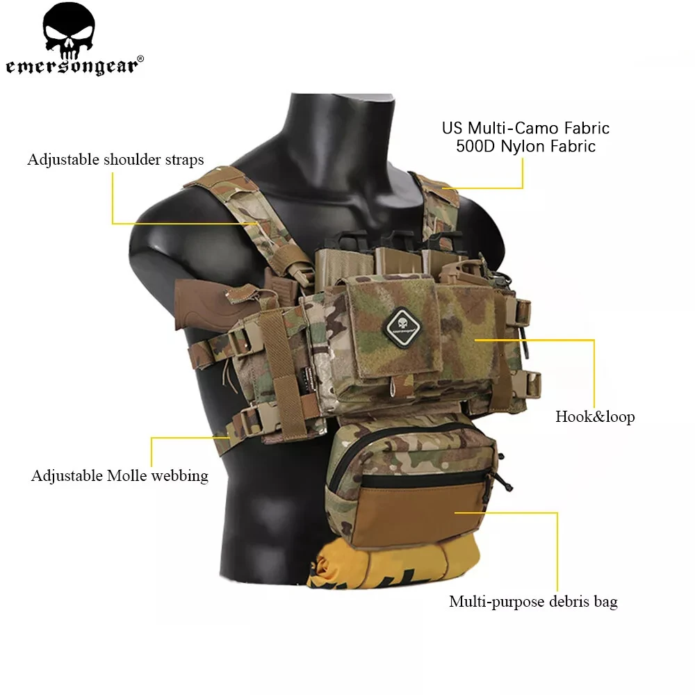 EMERSONGEAR Aparejo de Pecho Micro Fight MK3 – Airsoft Multi-camo