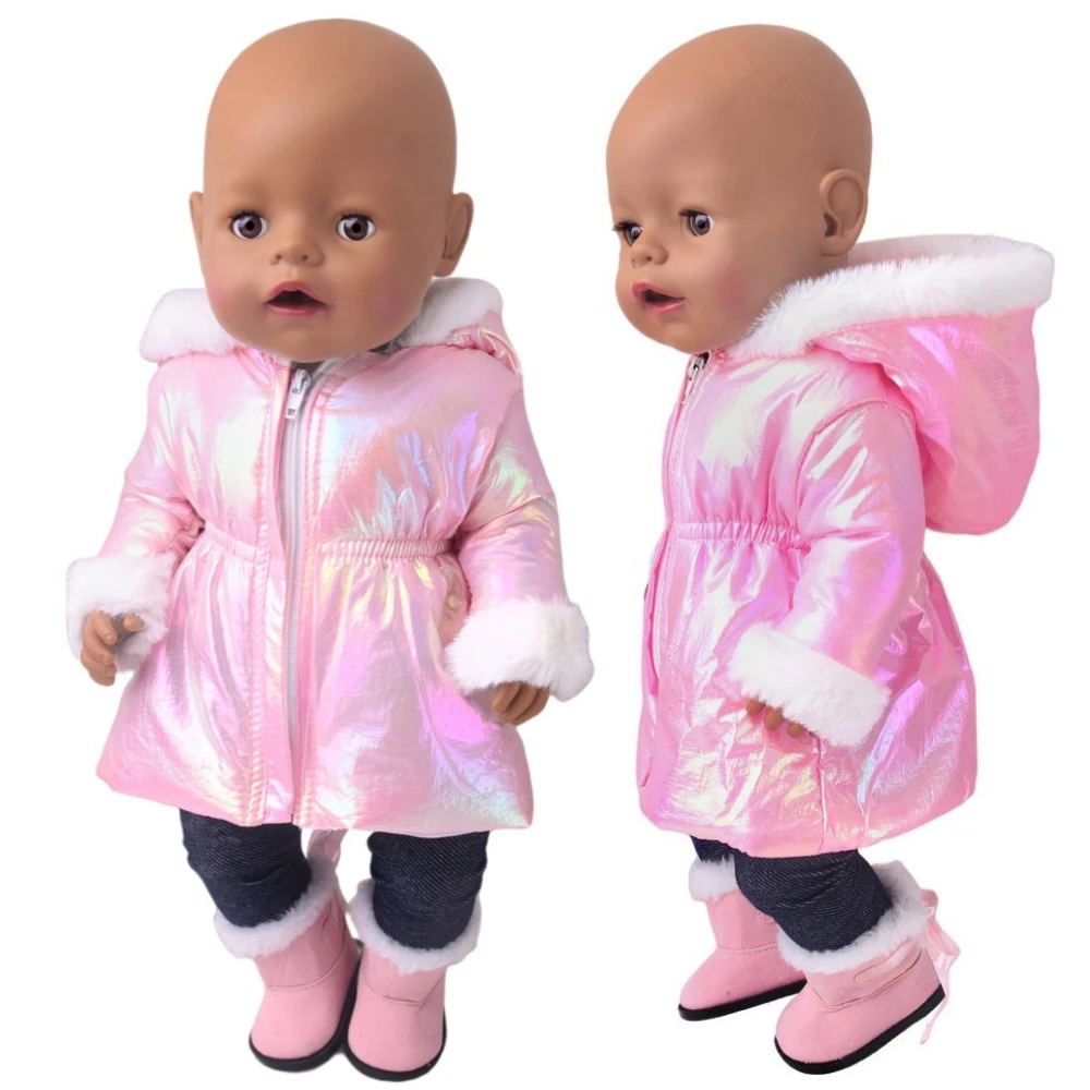 

7-18 Inch Winter Fashion Baby Doll Outfit 43cm Newborn Warm Clothing Fashion Single Coat Doll Accessories Festive Birthday Gift