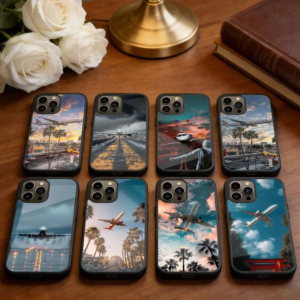

A-Airplane Phone Case For iPhone 14,16,15,13,17,12,Plus,Pro,Max Magnetic For Magsafe Frosted Cover
