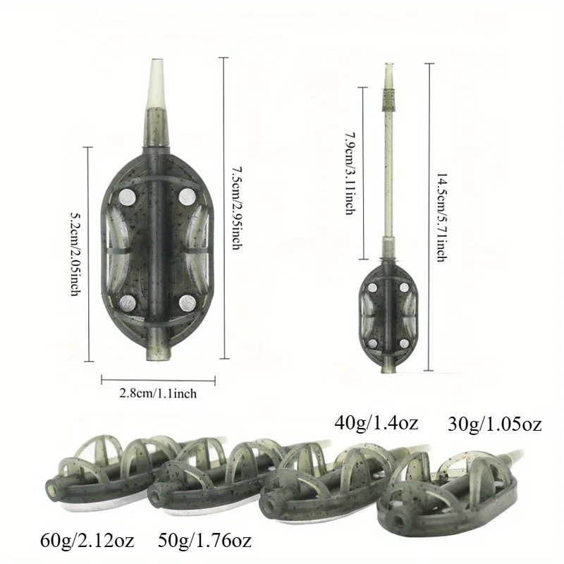 Ackibbik 1pc Carp Fishing Bait Feeder Method Thrower Tool Inline Method Feeder Cage Sinker Trap Carp Fishing Accessories view 6