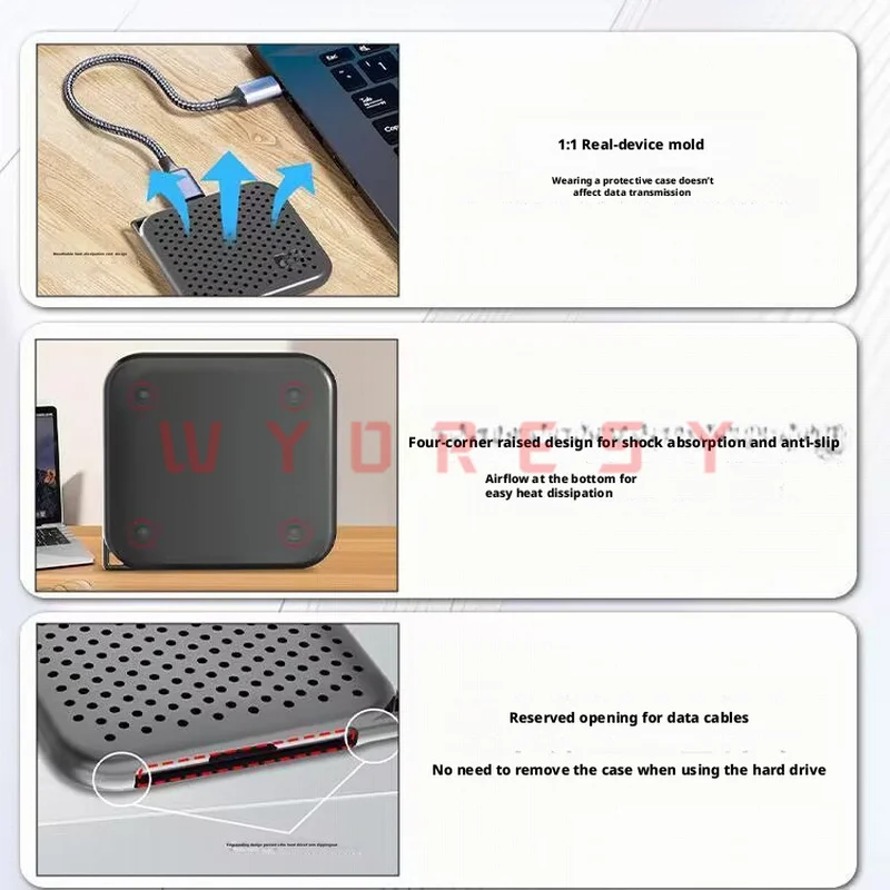 Silicone Case For WD（Elements SE SSD）Flexible silicone material wraps drive body and absorbs shock from accidental drops and bum