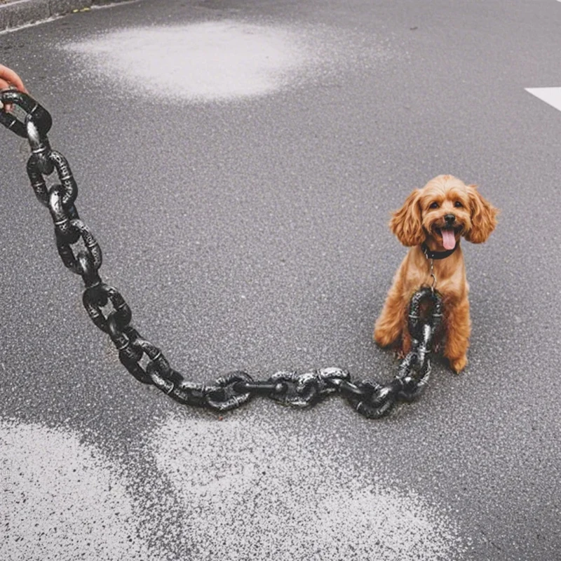 Hilarious Dog Traction Chains, Plastic Ropes with Simulation Iron Chains: Making Walks a Laugh