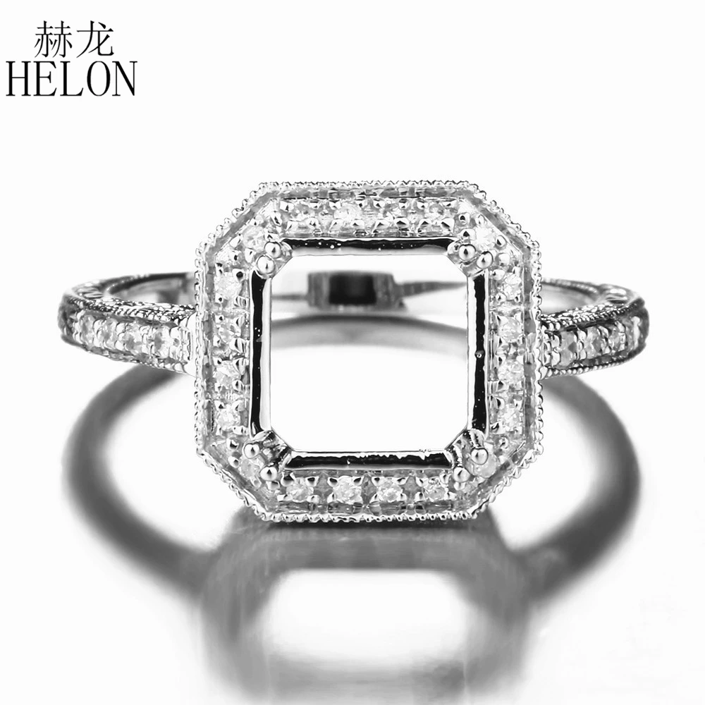 

925 Sterling Silver Genuine AAA Graded Cubic Zirconia Women Fine Jewelry Semi Mount Wedding Ring Fit 8x8mm Cushion Cut or Round