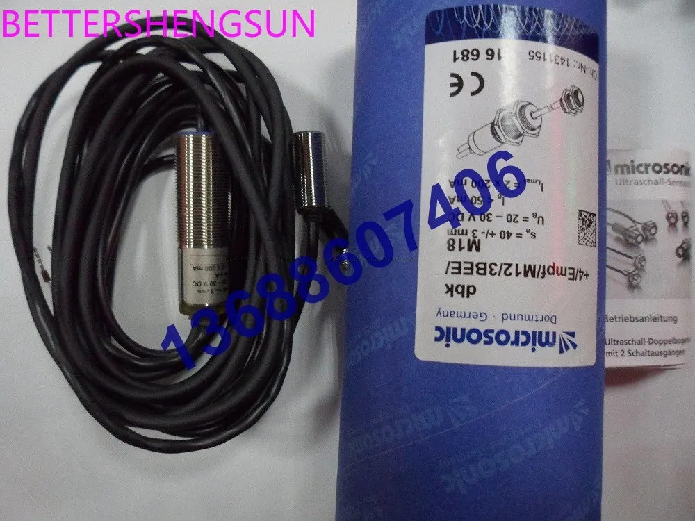 Ultrasonic sensor dbk + 4/Empf/M12/3BEE/M18