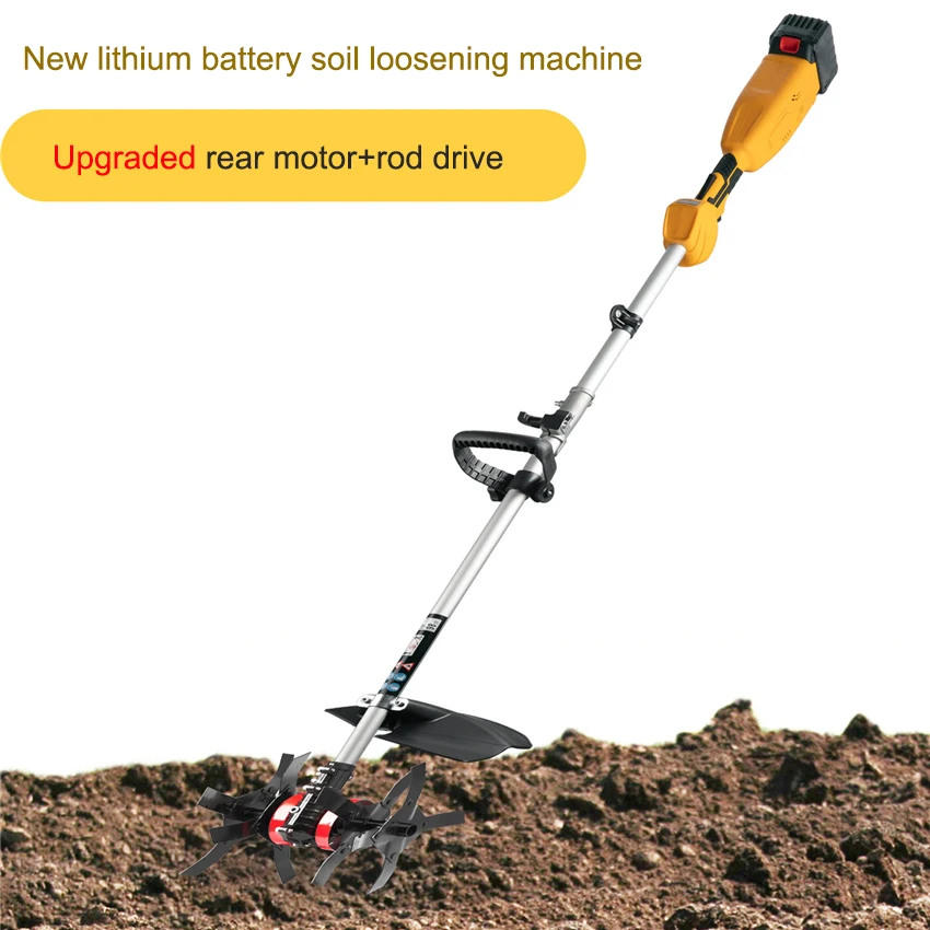 Lithium-ion Rotary Tiller Portable Lawn Cultivator Electric Rotary Tiller Lawn Soil Looseners Rotary Tiller 220V 700W 750RPM