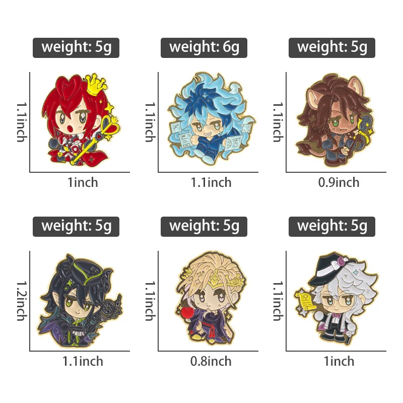 Cartoon Game Q-Version Character Brooches, Zinc Alloy Enamel Material, Cute Design, Cosplay Theme Pins, Unisex Accessory Gift