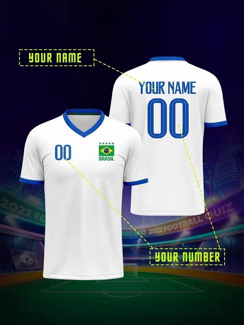 2026 Men's Maillot Football Jersey Sports T Shirts Five Star Brazil Graphic Tshirt Fashion Men Women Short Sleeve Kids Tees Tops
