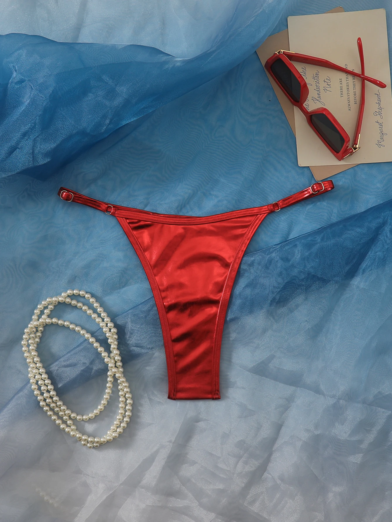 New Women's Swim Trunks, Gold-Stamped Sexy Bikini Bottoms, Thong in Seven Colors
