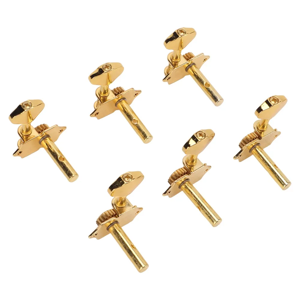 Metal Material Guitar Tuning Pegs 18:1 Gear Ratio 3+3 Configuration Guitar Tuning Keys Golden Guitar Tuning Machine Set