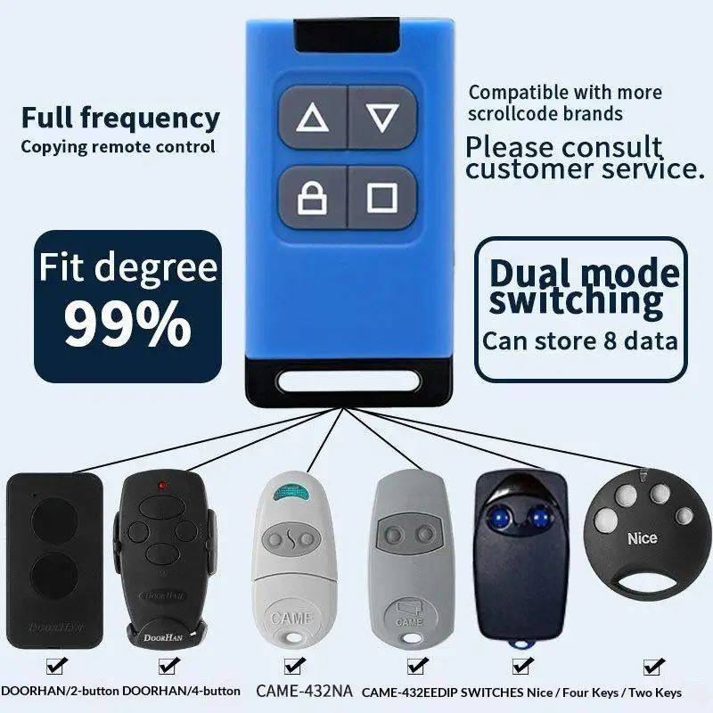 Plastic Copy Remote Control Four Button 433MHz Door Opener Replication Quickly Copy The Signal Wireless Remote Control