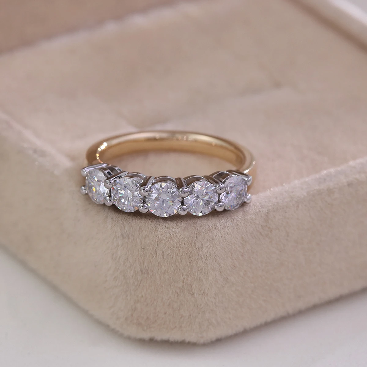 بروفانس خواتم الزفاف الفاخرة لونين الذهب الصلب DEF/VS مختبر الماس مجموعة الحد الأدنى فرقة الخطوبة شخصية مخصصة #5