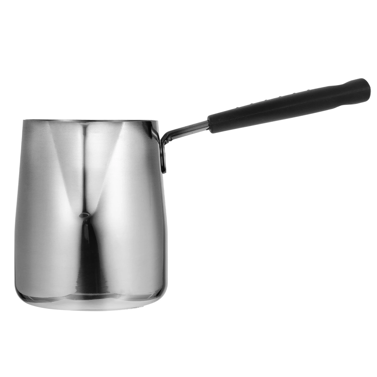 

Coffee Milk Cup Stainless Steel Premium Quality Anti Rust Heater Melting Chocolate Frothing Pot Silver Child Size 300ml Easy